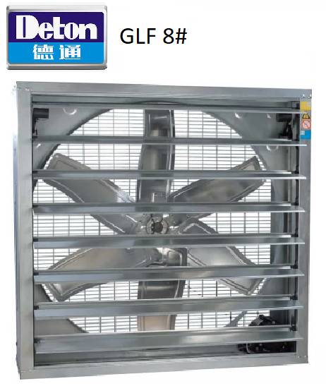 VENTILADOR AXIAL DETON GLF 8#  WITH SHUTTER medidas 90cmx90cm con louver gravitacional caudal 9400 cfm potencia 3/4hp 220/1/60