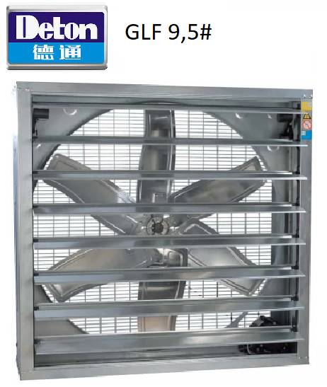 VENTILADOR AXIAL DETON GLF 9,5#  WITH SHUTTER medidas 1,06mx1,06cm con louver gravitacional caudal 18800 cfm potencia 1hp 220/1/60
